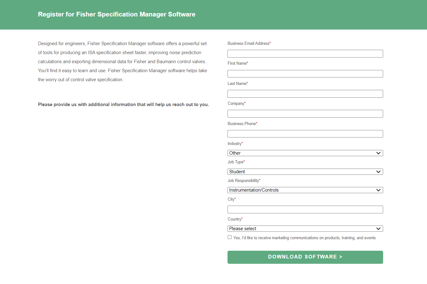 FREE to use Control Valve Sizing Software by Fisher - WOIN