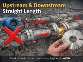 Orifice flow meter Upstream and downstream meter length