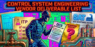 Vendor document list for control system deliverable