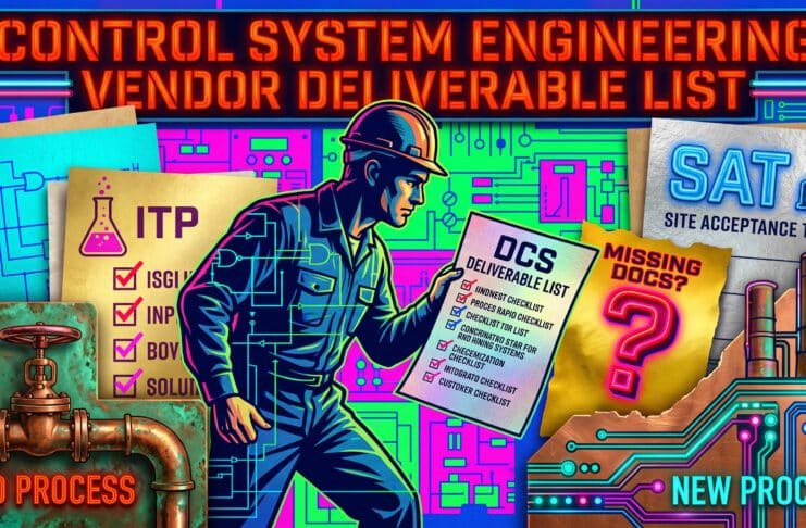 Vendor document list for control system deliverable